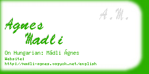 agnes madli business card